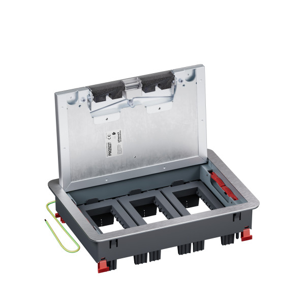 Boîte de sol logix couvercle recouvrant métal béton 12 modules hz - Planet Wattohm - PW29227