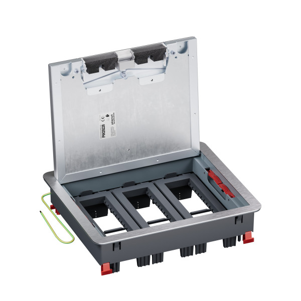 Boîte de sol logix couvercle recouvrant métal béton 18 modules hz - Planet Wattohm - PW29228