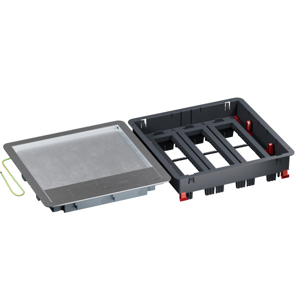 Boîte de sol logix couvercle recouvrant métal béton 24 modules hz - Planet Wattohm - PW29229