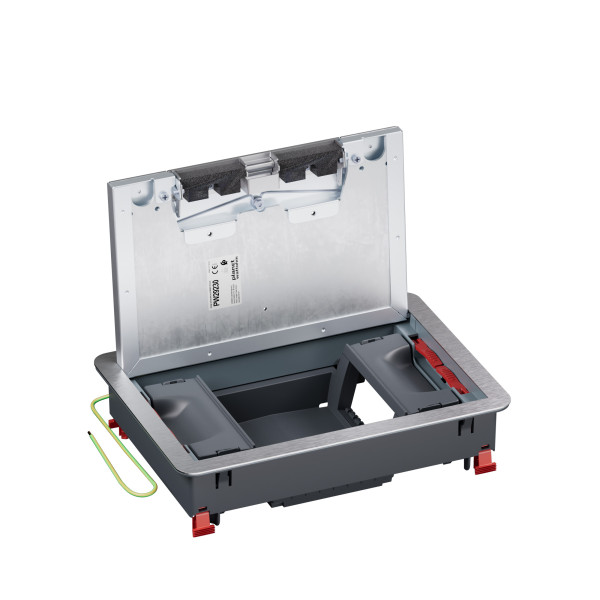 Boîte de sol logix couvercle recouvrant métal béton 8 modules vt - Planet Wattohm - PW29230