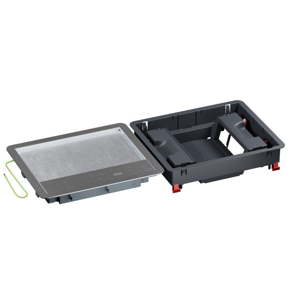 Boîte de sol logix couvercle recouvrant métal béton 12 modules vt - Planet Wattohm - PW29231