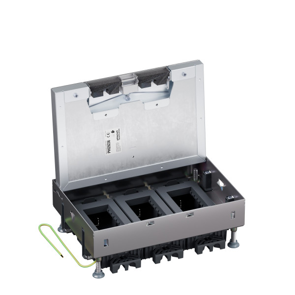 Boîte de sol logix affleurant métal plancher technique 12 modules hz - Planet Wattohm - PW29236