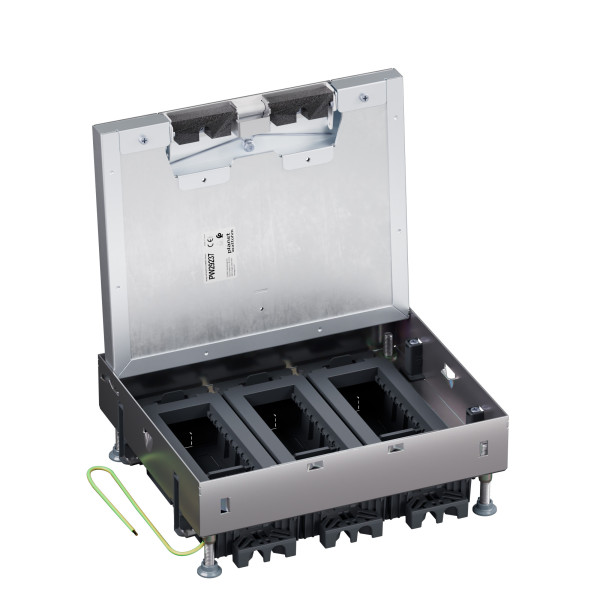 Boîte de sol logix affleurant métal plancher technique 18 modules hz - Planet Wattohm - PW29237