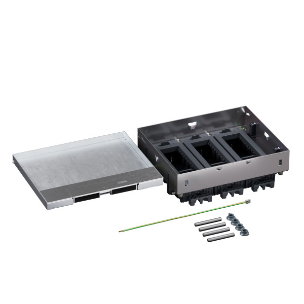Boîte de sol logix affleurant métal plancher technique 18 modules hz - Planet Wattohm - PW29237