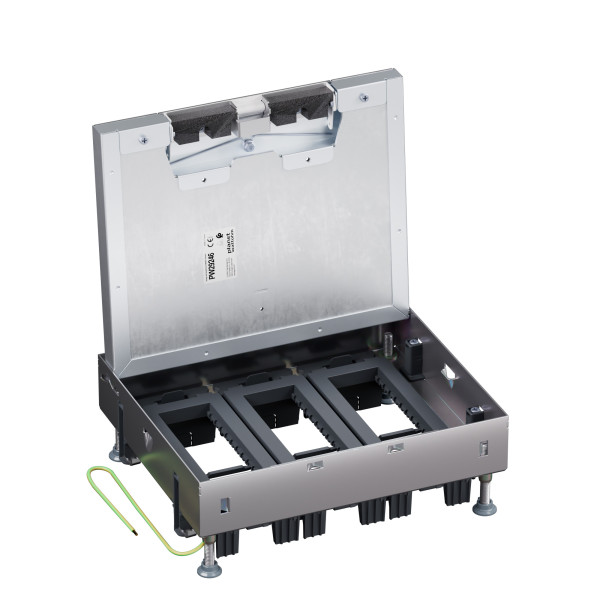 Boîte de sol logix affleurant métal béton 18 modules hz - Planet Wattohm - PW29246