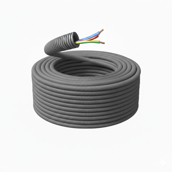 Gaine préfilée grise profiflex icta 20mm² 3G2,5mm² h07v-u B/R/VJ couronne de 25m - PMFLEX - APF2U25BRT25