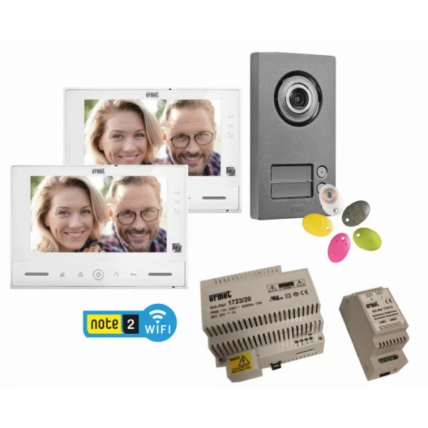 Kit video note2 moniteur wifi, platine 2bp, report d'appels et yokis up intégré - Urmet - 1723/96U