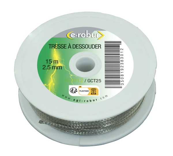 Tresse à dessouder 2 mm x 30m 1 bobine - AGI Robur - 383016