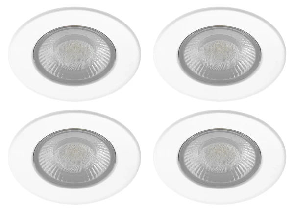Pack de 4 encastrés ef5 3,5w cct 3000/4000k fixes blancs 520lm 50000h - Aric - 11054