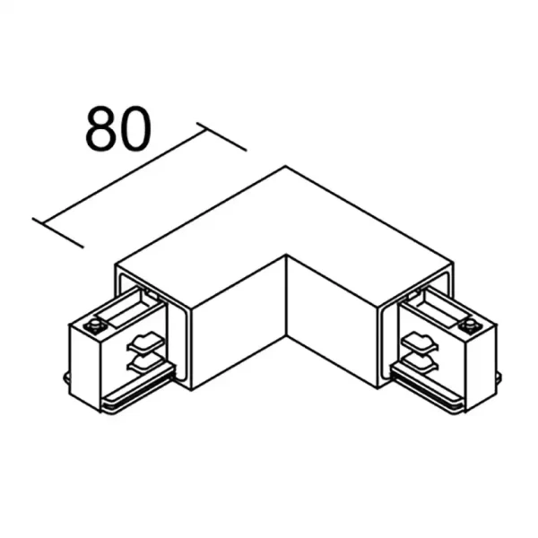 Coude 90° pour rail dali 023 - terre interne - noir - Aric - 16151