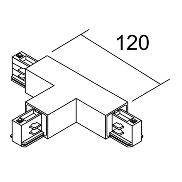 Connecteur en t pour rail dali 023 - terre interne - droite - blanc - Aric - 16158