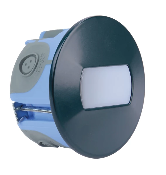 Baliz - encastré mur rond, fixe, anthracite, led intég. 1,2w bleu - Aric - 51833
