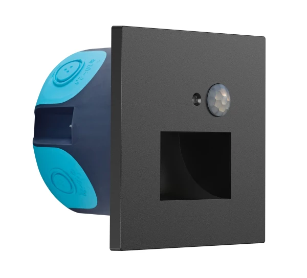 Wall - encastré mur noir pir sensor 3cct 27-30-4000k 2w 20lm - Aric - 51840