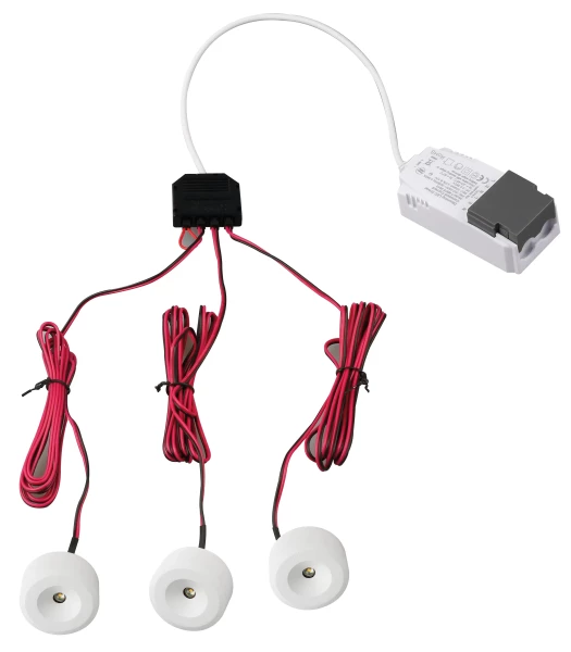 Kit 3 spots s40 alu blanc led 6,5w 3x90lm 3000k 50000h dimmables - Aric - 51842