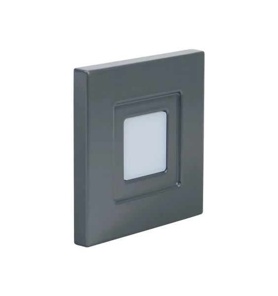 Iso 60 - encastré mur led 1,2w bleu 2lm 115° 30000h face avant alu anthracite - Aric - 51882