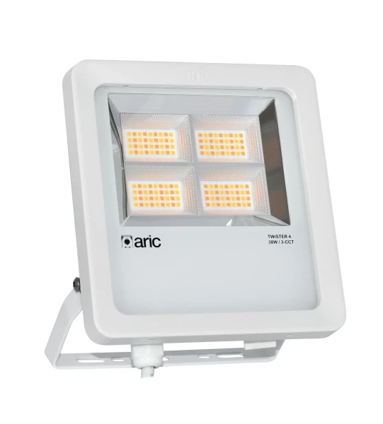 Twister 4 blanc 38w 3cct ip66 ik08 2200k/3000k/4000k 5890lm 90° 50000h - Aric - 51921