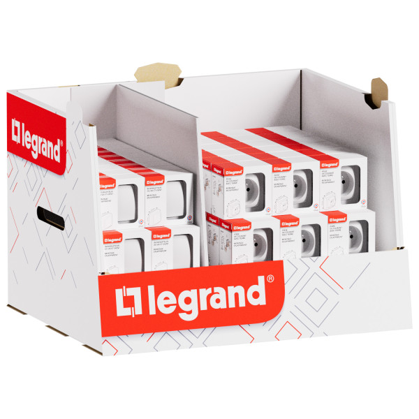 Mini box avec 30 va-et-vient + 60 prises avec terre monobloc - les apparents - Legrand - ALL711WH