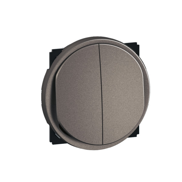 Double interrupteur ou ou 10ax titanium format dépôt - céliane - Legrand - CFT2001