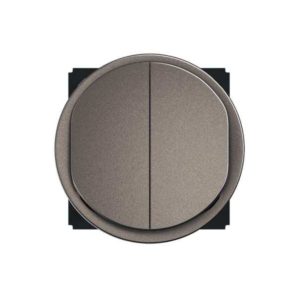 Double interrupteur ou ou 10ax titanium format dépôt - céliane - Legrand - CFT2001