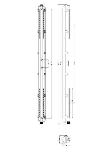 Coreline etanche led 1200 wt120c 840 dali 38w 6000lm ip66 ik08 100khl80 - Philips - 333360