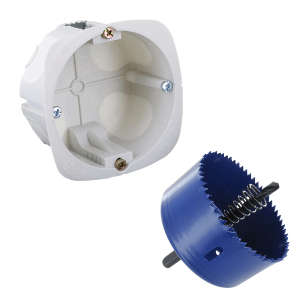 Lot de 500 boîtes no air eco recyclé 1 poste d67mm profondeur 40+scie cloche - BLM - 675040