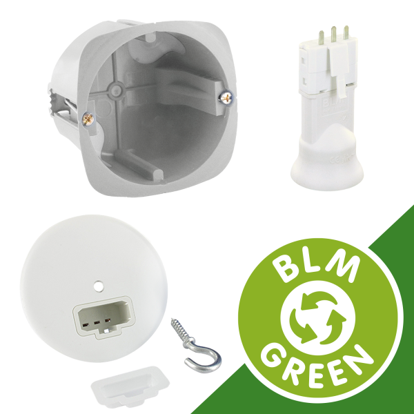 Point centre easyfix no air eco recyclé d67mm profondeur 50mm + fd e27 compacte - BLM - 675527