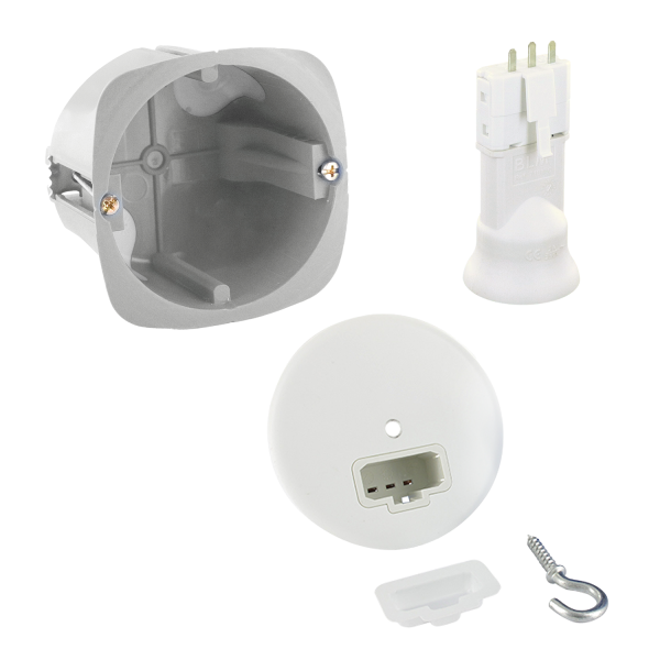 Point centre easyfix no air eco recyclé d67mm profondeur 50mm + fd e27 compacte - BLM - 675527