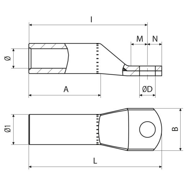 Cosse aluminium étamé - Cembre - AAD16-M10