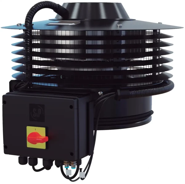 Tourelle centrifuge verticale régulée, 4730 à 7660 m3/h, boîtier de contrôle - S&P France - 200096