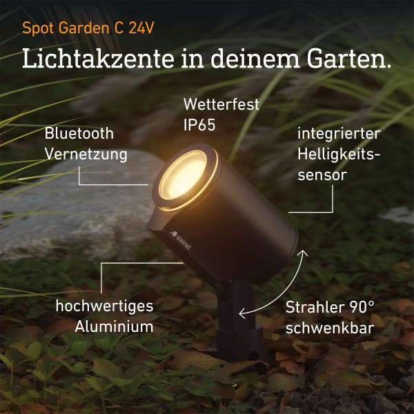 Spot garden c 24v sans détecteur de mouvement, avec bluetooth - Steinel - 089351
