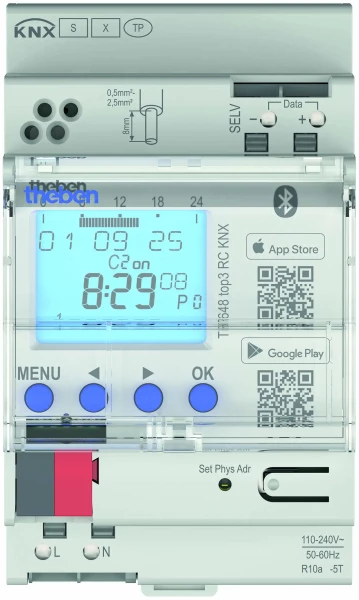 Horloge annuelle et astronomique digitale knx top3 bluetooth 8 c dcf-gps - Theben - 6489130