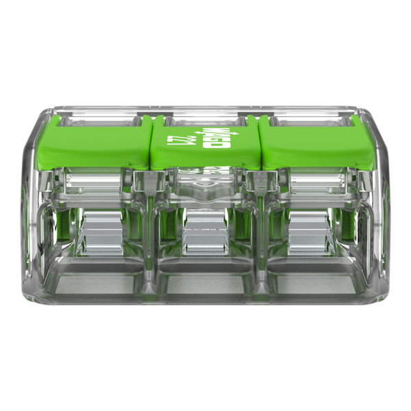 Borne de raccordement Wago 221 Green 3x6mm² à leviers - Wago - 221623