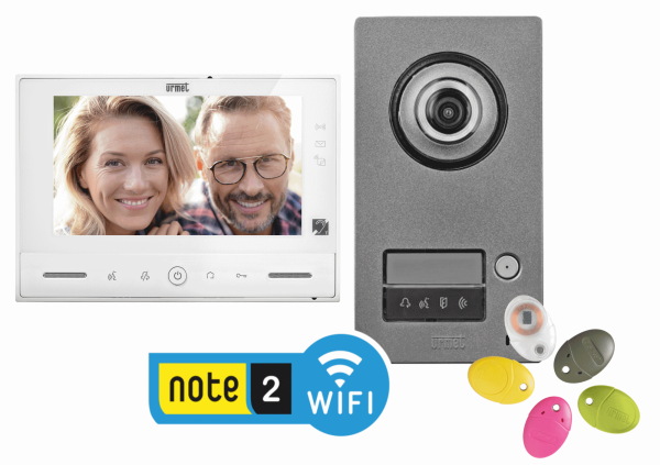 Kit portier video note 2 wifi  erp ave boucle magnétique compatible yokis up - Urmet - 1723/ERP